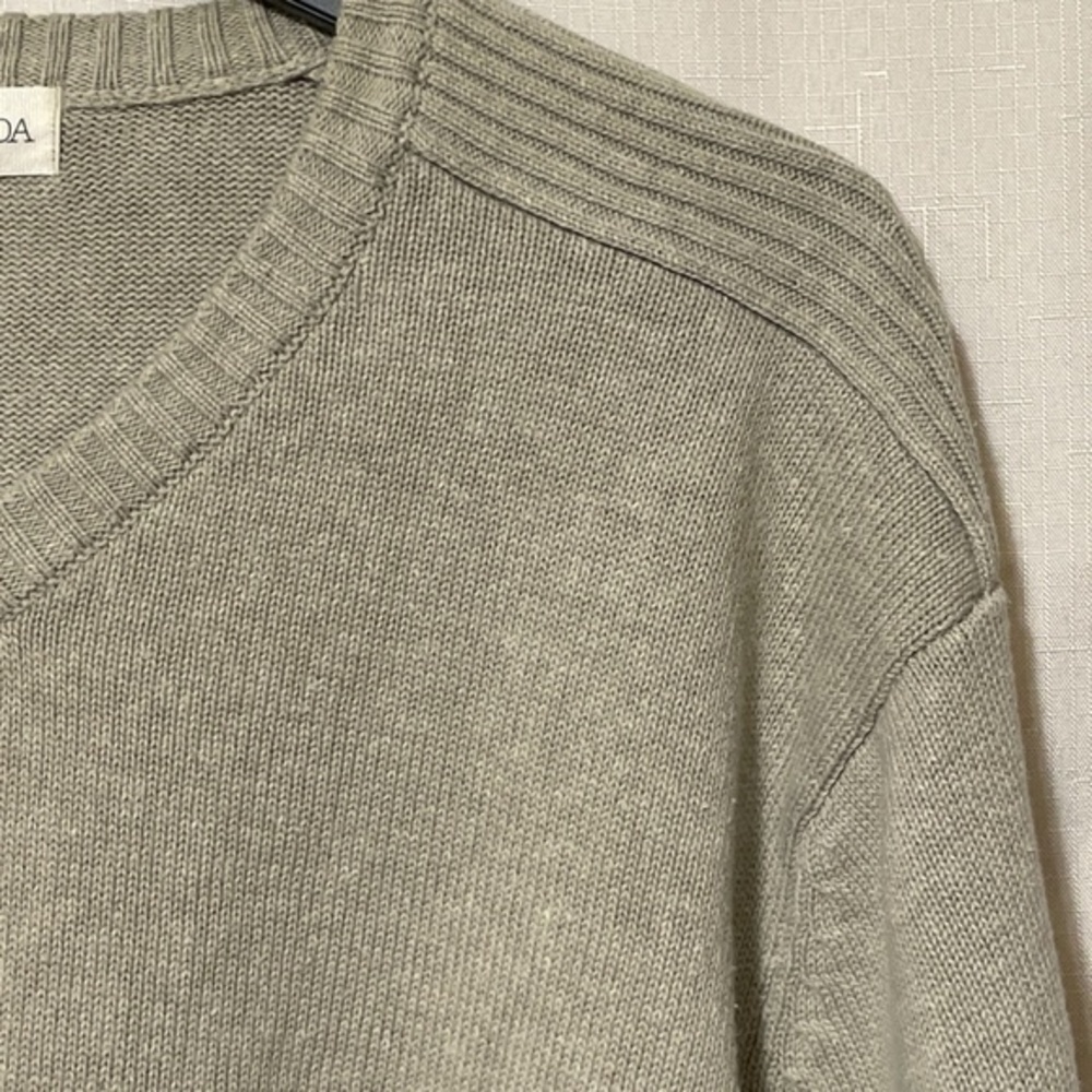Nevada Vintage Mens V-Neck Long Sleeve Sweater Academia Beige 90s Size 2XL - Picture 9 of 9